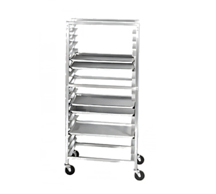Product image #1 for Channel Manufacturing 411AKD Mobile Knock Down Side-Load Aluminum Bun Pan Rack, 20-Pan Capacity