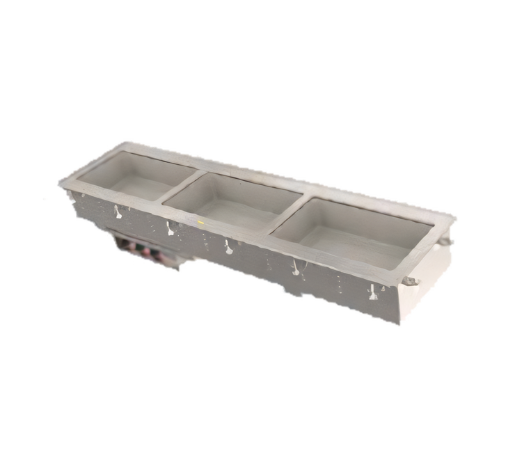 Product image #1 for Vollrath 3-Pan Short-Side Drop-In Hot Well with Manifold Drain and Thermostatic Controls