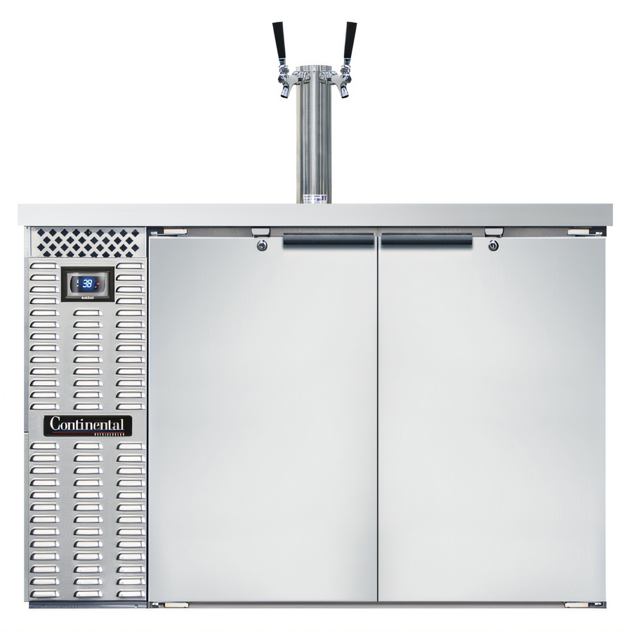 Product image #1 for Continental Refrigerator KC50SNSS 50" Shallow Depth Two-Door Keg Cooler with Dual Faucet Beer Column