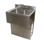 Thumbnail image #1 for BK Resources UBB-18-372TS 3-Compartment Stainless Steel Slim-Line Underbar Sink with Left & Right Drainboards, 72-Inch W