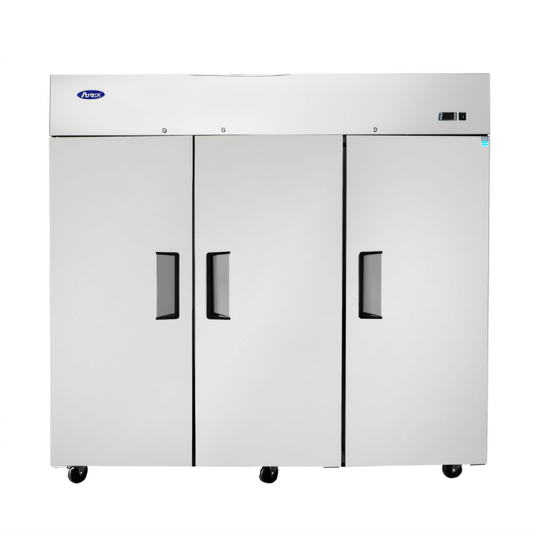Product image #1 for Atosa MBF8003GR Three-Section Top-Mount Reach-In Freezer, 64.9 Cu. Ft., Stainless Steel