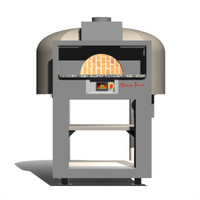 Marra Forni Enclosed Facade EF80G Gas-Fired Brick Pizza Oven with 31.5-Inch Round Deck and Stand