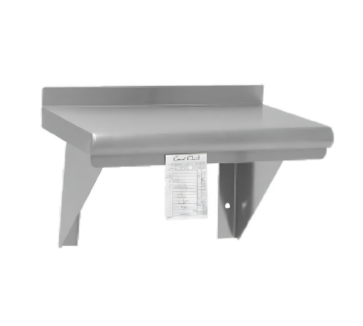 Product image #1 for Advance Tabco 96-Inch x 12-Inch Wall-Mounted Stainless Steel Shelf with Check Minder
