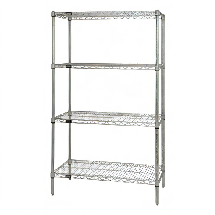 Product image #1 for Quantum 24" x 24" x 86" Chrome Wire Shelving Starter Kit with 4 Shelves