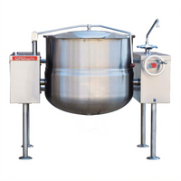 Crown DLT-40TC 40 Gallon Direct Steam 2/3 Jacketed Tilting Kettle with Twin Console Base