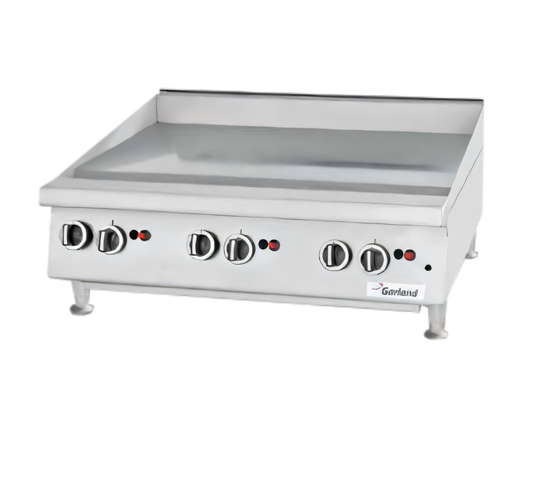 Product image #1 for Garland 24-Inch Countertop Heavy-Duty Gas Griddle with Snap-Action Thermostatic Controls and Smooth Steel Plate, 56,000 BTU