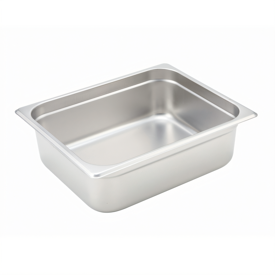 Product image #1 for Winco SPJH-204 1/2 Size Solid Steam Table Pan, 4-Inch Deep, 22-Gauge Heavy Weight Stainless Steel