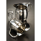 Thumbnail image #1 for American Metalcraft HMWP85 68 oz Hammered Stainless Steel Bell Water Pitcher with Handle Case of 6