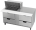Thumbnail image #1 for Beverage-Air Two-Section Mega Top Refrigerated Prep Table with 4 Drawers, 12-Pan Top, 60-Inch
