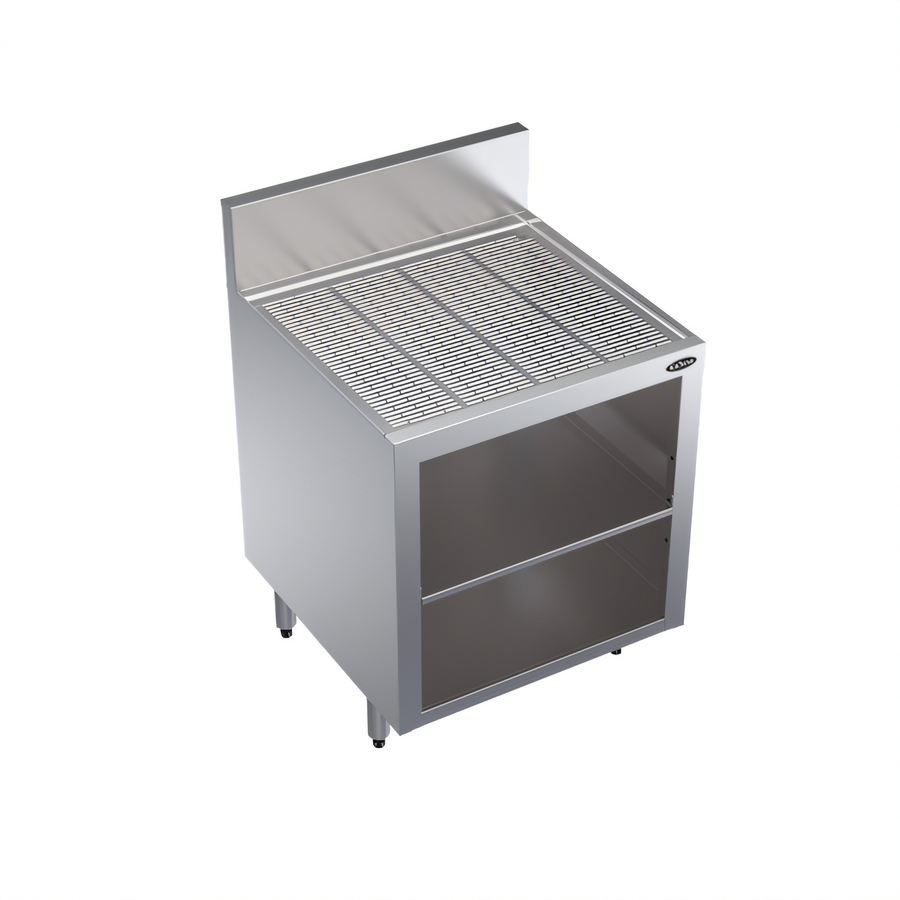 Product image #1 for Krowne Royal Series 24-Inch Underbar Glass Rack Storage Unit with Drainboard Top and Middle Shelf