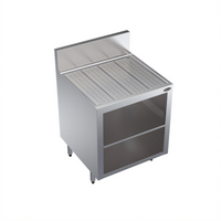 Krowne Royal Series 24-Inch Underbar Glass Rack Storage Unit with Drainboard Top and Middle Shelf