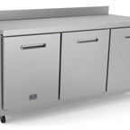 Thumbnail image #1 for Kelvinator Commercial KCHUCWT72R 72-Inch 3-Door Work Top Refrigerator with Backsplash, 18 Cu. Ft., Solid Doors