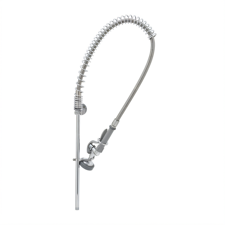 Product image #1 for T&S Brass B-0133-LB Spring-Action Pre-Rinse Unit with 18-Inch Riser, 44-Inch Hose, 1.15 GPM Spray Valve, Less Base Faucet