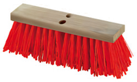 Flo-Pac Street Sweep Heavy-Duty Push Broom Head, 16 Inch Hardwood Block, Orange Polypropylene Bristles, No Handle