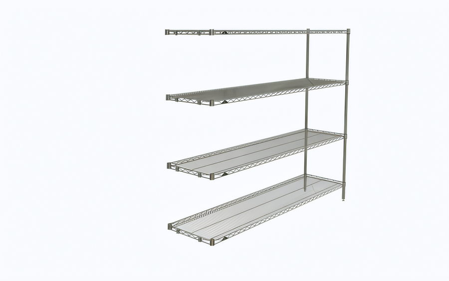 Product image #1 for Metro Super Erecta 4-Shelf Add-On Wire Shelving Unit, 72"W x 18"D x 63"H, Chrome Plated