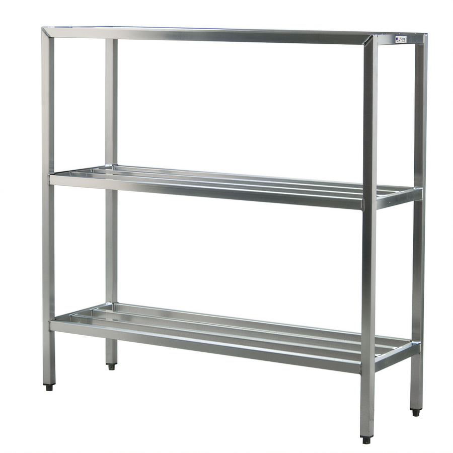 Product image #1 for New Age H.D. Series Three-Shelf Heavy-Duty Aluminum Shelving Unit, 72W x 20D x 60H