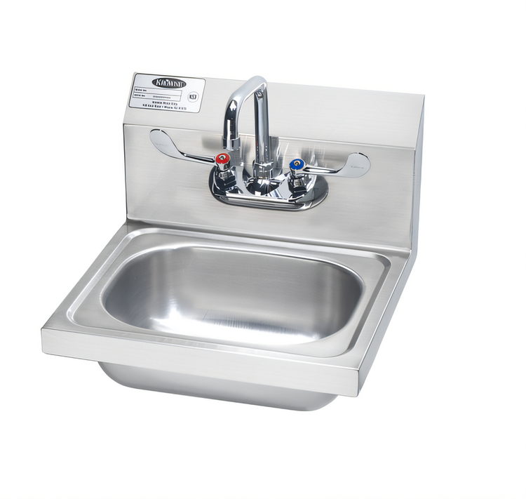 Product image #1 for Wall Mounted Commercial Hand Sink with Faucet, 14 x 10 x 5-Inch Bowl and Wrist Blade Handles