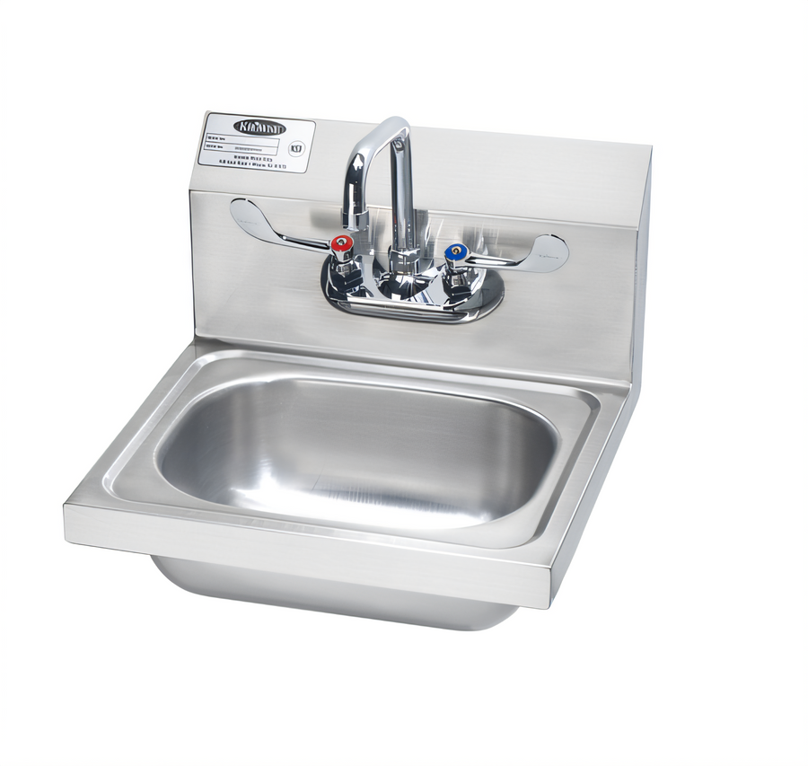 Product image #1 for Wall Mounted Commercial Hand Sink with Faucet, 14 x 10 x 5-Inch Bowl and Wrist Blade Handles