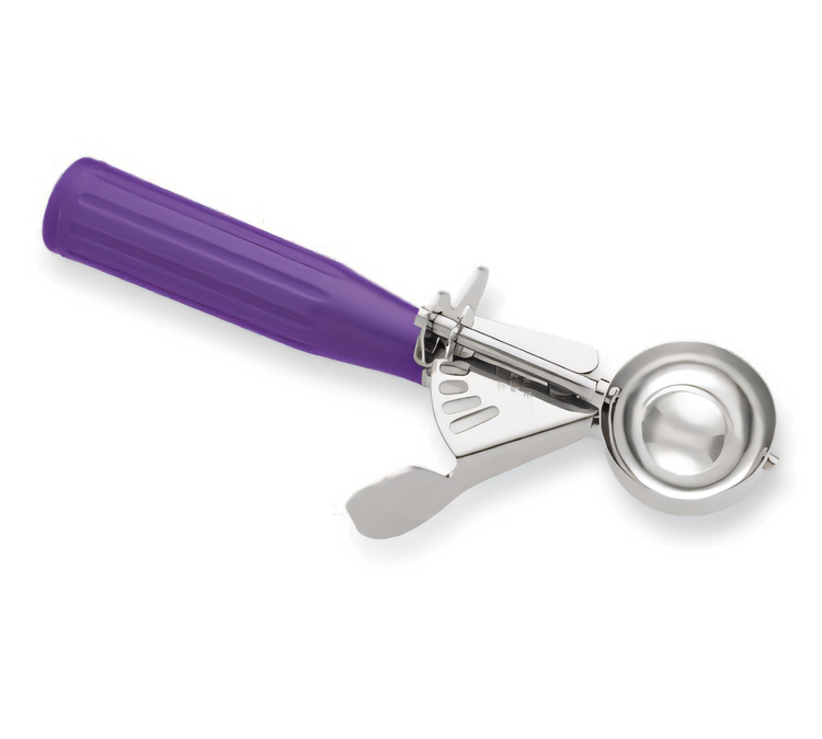 Product image #2 for Hamilton Beach Commercial #40 Size Stainless Steel Disher with Orchid Thumb Press Handle