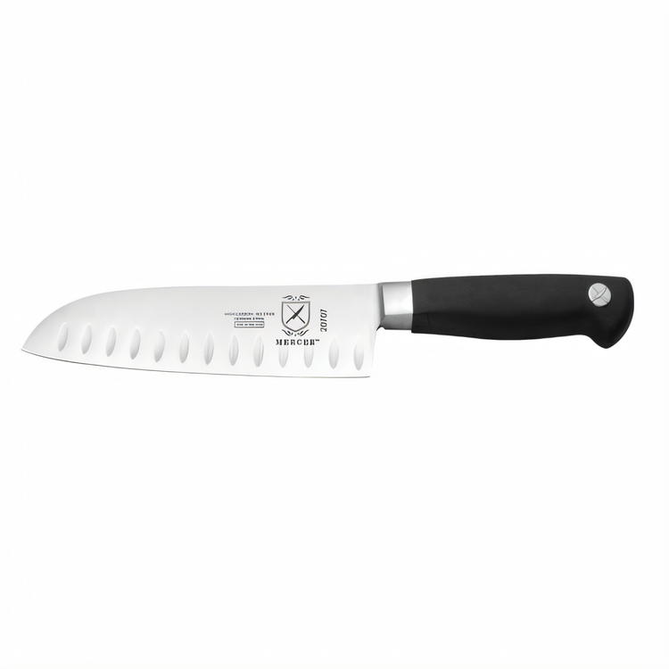 Product image #1 for Mercer Culinary Genesis 7-Inch Forged Santoku Knife with Granton Edge and Santoprene Handle