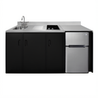 Thumbnail image #1 for Summit Commercial Summit Appliance CK72ADASINKL ADA Counter-Height Kitchenette with 2-Burner Cooktop, Sink & 3.2 cu. ft. Refrigerator-Freezer