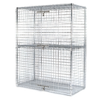 Thumbnail image #1 for Klinger's Trading SECURITYCAGE-2448 Stationary Wire Security Cage, Chrome Finish, 2 Shelves, 48 x 24 x 63 Inches