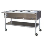 Thumbnail image #1 for Eagle Group PDHT4-208-3 Mobile 4-Well Electric Hot Food Holding Table with Cutting Board and Open Base, 66-Inch, 208V