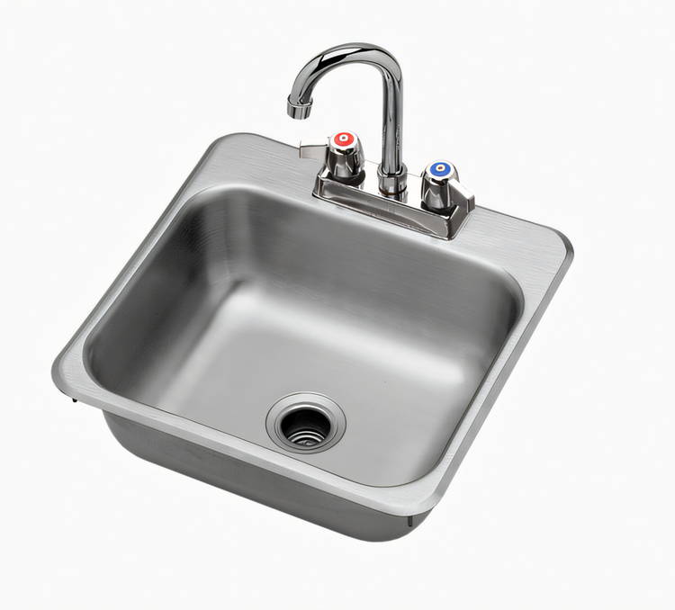 Product image #1 for Krowne 15" x 15" Drop-In Stainless Steel Hand Wash Sink with Faucet and 1-1/2" Drain