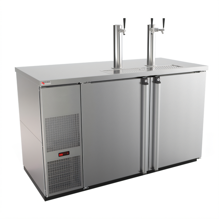Product image #1 for Pro-Line E-Series 59-1/2" Two-Section Direct Draw Draft Beer Cooler with 3-Faucet Towers