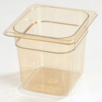 Thumbnail image #1 for CFS Brands StorPlus™ 3088513 High-Heat Polyethersulfone Food Pan, 1/6 Size, 6" Deep, Amber, 2.5 Qt. Case of 6