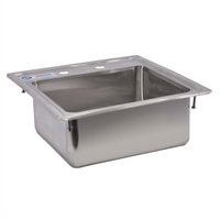 Omcan USA 1-Compartment Drop-In Self-Rimming Sink with 3-1/2 Inch Drain Basket, Stainless Steel, 12-1/4 x 10-1/4 x 5-1/2 Inches