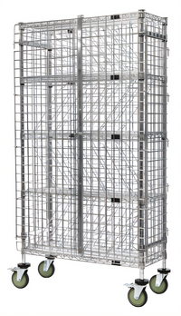 Quantum Mobile Wine Bulk Storage Security Shelving Unit, Chrome Plated Finish