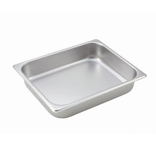 Product image #1 for Winco SPH2 Half-Size 2-1/2 Inch Deep Standard Weight Solid Straight-Sided Stainless Steel Steam Table Pan