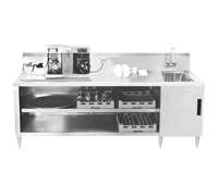 Advance Tabco 60-Inch Beverage Table with Right Sink, Urn Trough, and Enclosed Stainless Steel Base