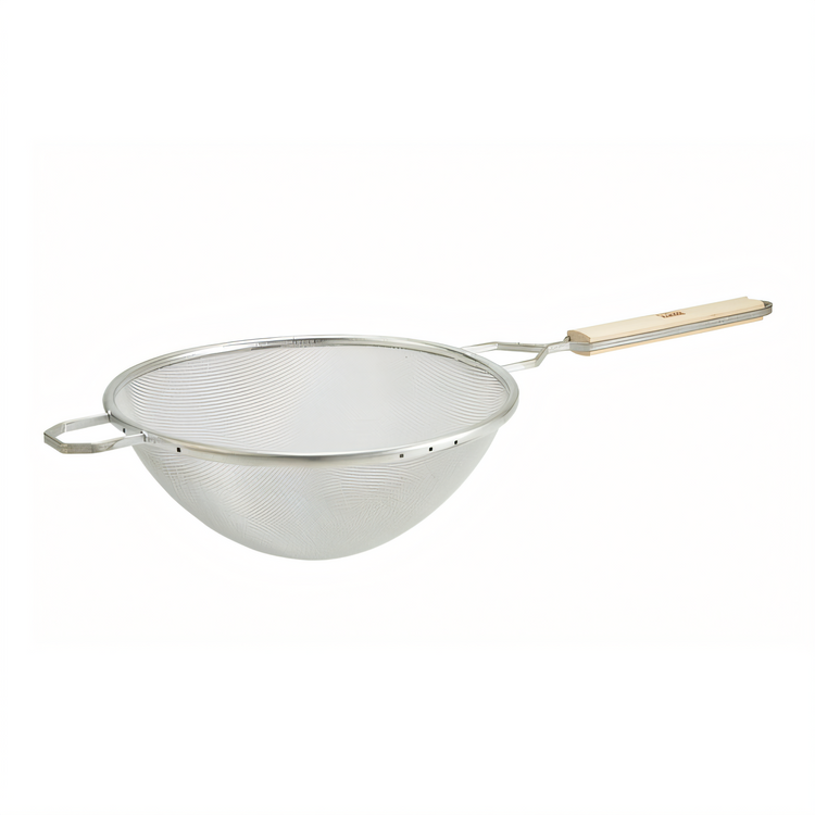 Product image #1 for Winco Round Fine Tinned Single Mesh Strainer with Wood Handle, 10-1/4-Inch Bowl