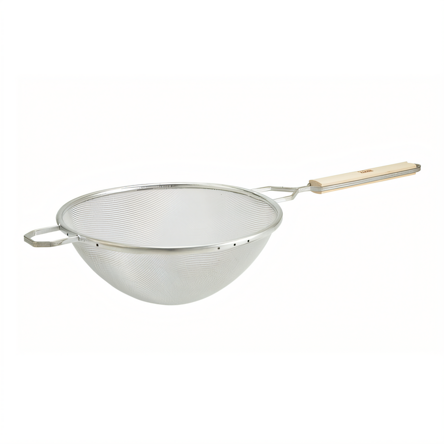 Product image #1 for Winco Round Fine Tinned Single Mesh Strainer with Wood Handle, 10-1/4-Inch Bowl