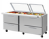 Thumbnail image #1 for Turbo Air PRO Series 2-Section Mega Top Sandwich/Salad Prep Table with Glass Lid