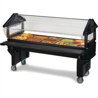 SixStar™ Youth Portable 6-Foot Ice-Cooled Food Bar with Double-Sided Acrylic Sneeze Guard, Black