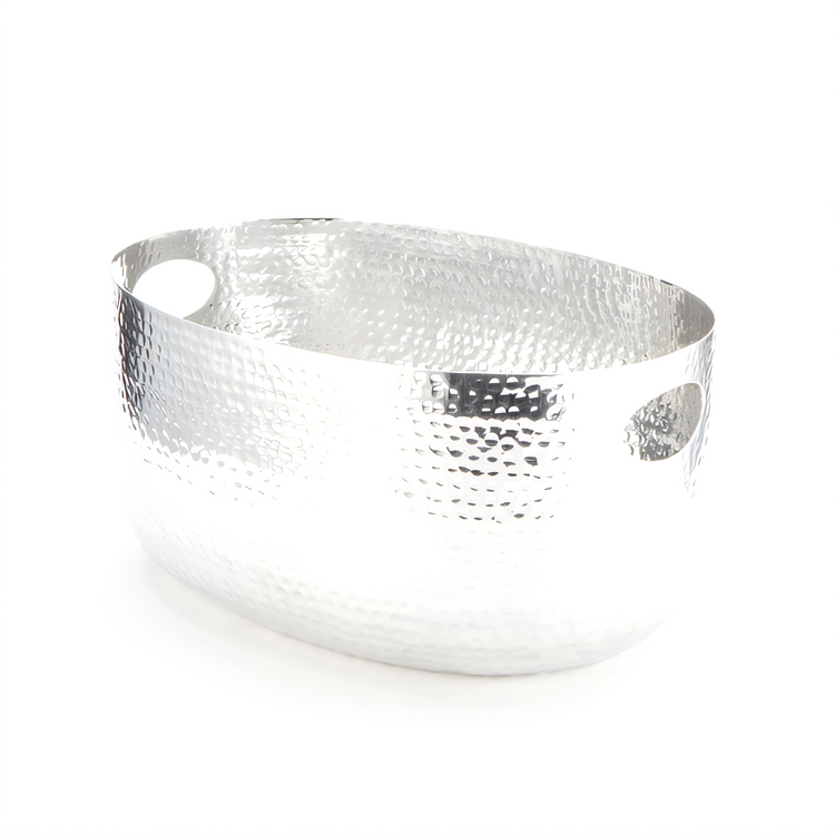 Product image #1 for American Metalcraft Oval Hammered Aluminum Beverage Tub, 10-Quart, Silver