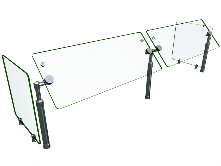 Product image #1 for Hatco Flav-R-Shield™ B950SWIVEL-72 Adjustable Self-Service Single-Sided Food Shield, 2 Bays, 72 x 18 x 23 Inches