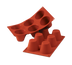 Thumbnail image #1 for Silikomart 6-Cavity Silicone Muffin Mold, Red, 7 x 11-3/4 Inch