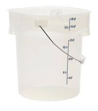Cambro CamRound FreshPro 18 Qt Translucent Polypropylene Pail with Bail