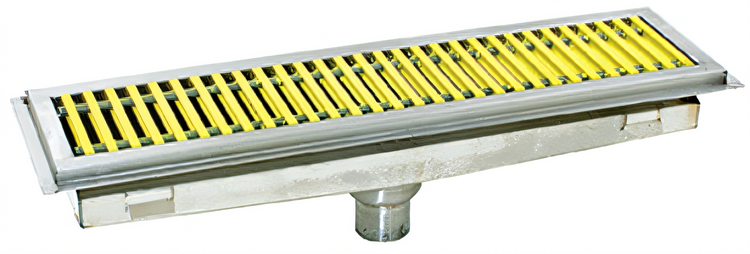 Product image #1 for Eagle Group Anti-Splash Floor Trough, 120-Inch x 15-Inch, Stainless Steel with Fiberglass Subway-Style Grating