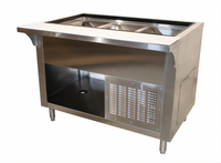 Advance Tabco 47-1/8-Inch Self-Contained Refrigerated Cold Pan Buffet Station, 3-Pan, Open Rear Base