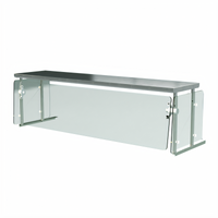 Advance Tabco Sleek Shield Single-Sided Cafeteria Glass Food Shield for 4-Well Hot/Cold Tables