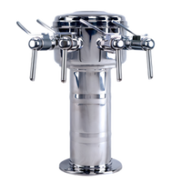 Sommelier Single-Column Countertop Air-Cooled Wine Font with 4 Side Pull Faucets