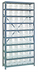 Thumbnail image #1 for Quantum Heavy Duty Stationary Wire Shelving Unit with 13 Shelves and 45 Clear Bins, 36 x 18 x 75 Inches