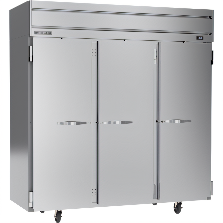 Product image #1 for Beverage-Air Horizon Series Three-Section Top-Mount Reach-In Refrigerator with Solid Doors