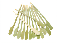 7-Inch Bamboo Paddle Picks, Natural Green, 50 per Pack