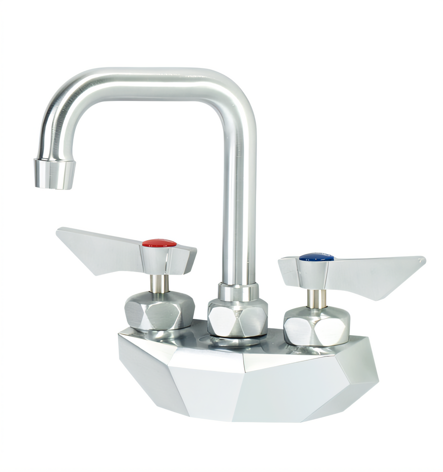 Product image #1 for Krowne Diamond Series 4" Wall Mount Faucet with 4-1/2" Double Bend Gooseneck Spout
